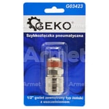 Szybkozłączka pneumatyczna 1/2" gwint zewnętrzny typ żeński z uszczelnieniem (blister)