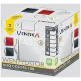 Wentylator osiowy VENTIKA KLIQ COLORS fi 100 mm, standard, cichy,  z panelami dekoracyjnymi (biały, czerwony, czarny)