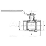 Zawór kulowy typ ciężki z dławikiem 3/8" DN10