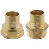 Złączka mosiężna na węża 1" GW/GZ x 20 mm