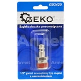 Szybkozłączka pneumatyczna 1/2" gwint zewnętrzny typ męski z uszczelnieniem (blister)