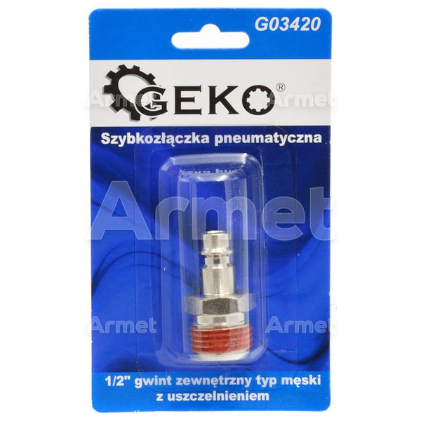 Szybkozłączka pneumatyczna 1/2" gwint zewnętrzny typ męski z uszczelnieniem (blister)